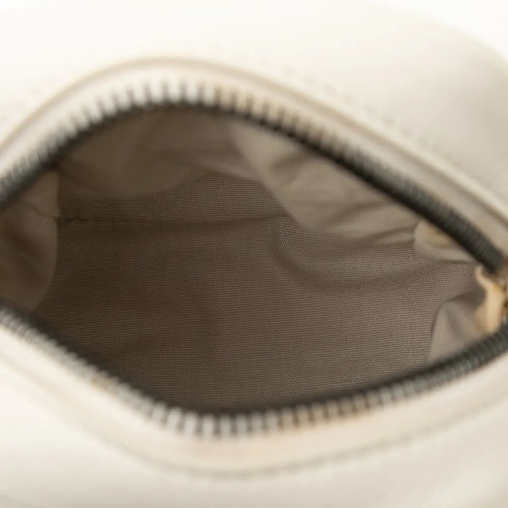 Bottega Veneta Perforated Calfskin Leggero Crossbody White Leather Very good - Model View