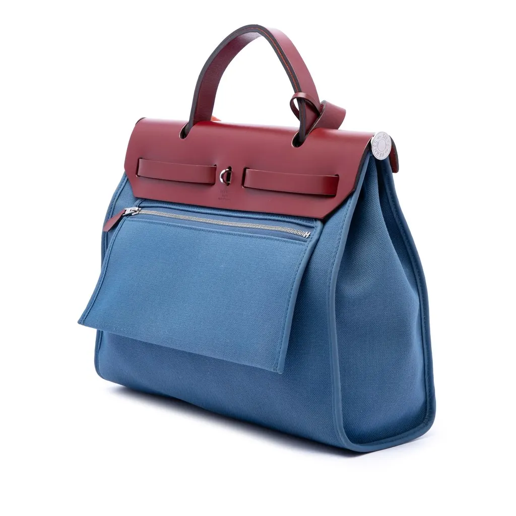 Hermès Toile Herbag Zip 31 Blue Very good - Back View