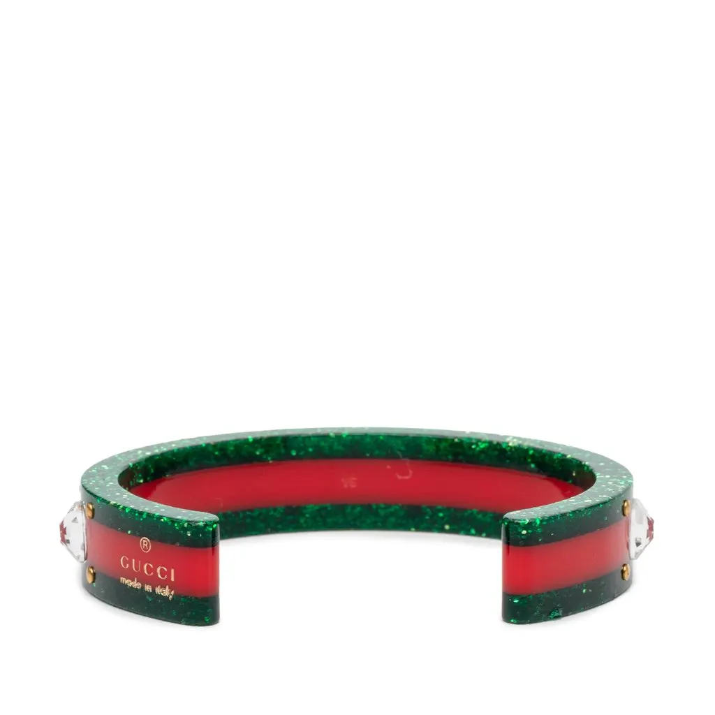 Gucci Resin and Strass Web Bee Cuff Bracelet Red Plastic Very good - Inside View