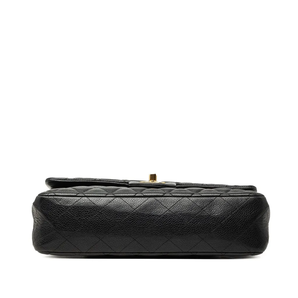 Chanel Medium Classic Caviar Double Flap Black Leather Very good - Inside View