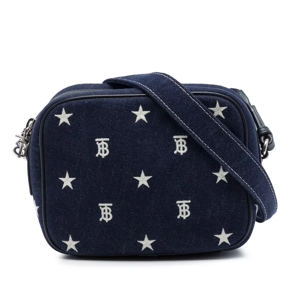 Burberry Denim TB Logo Kids Star Camera Bag Blue Very good - Front View