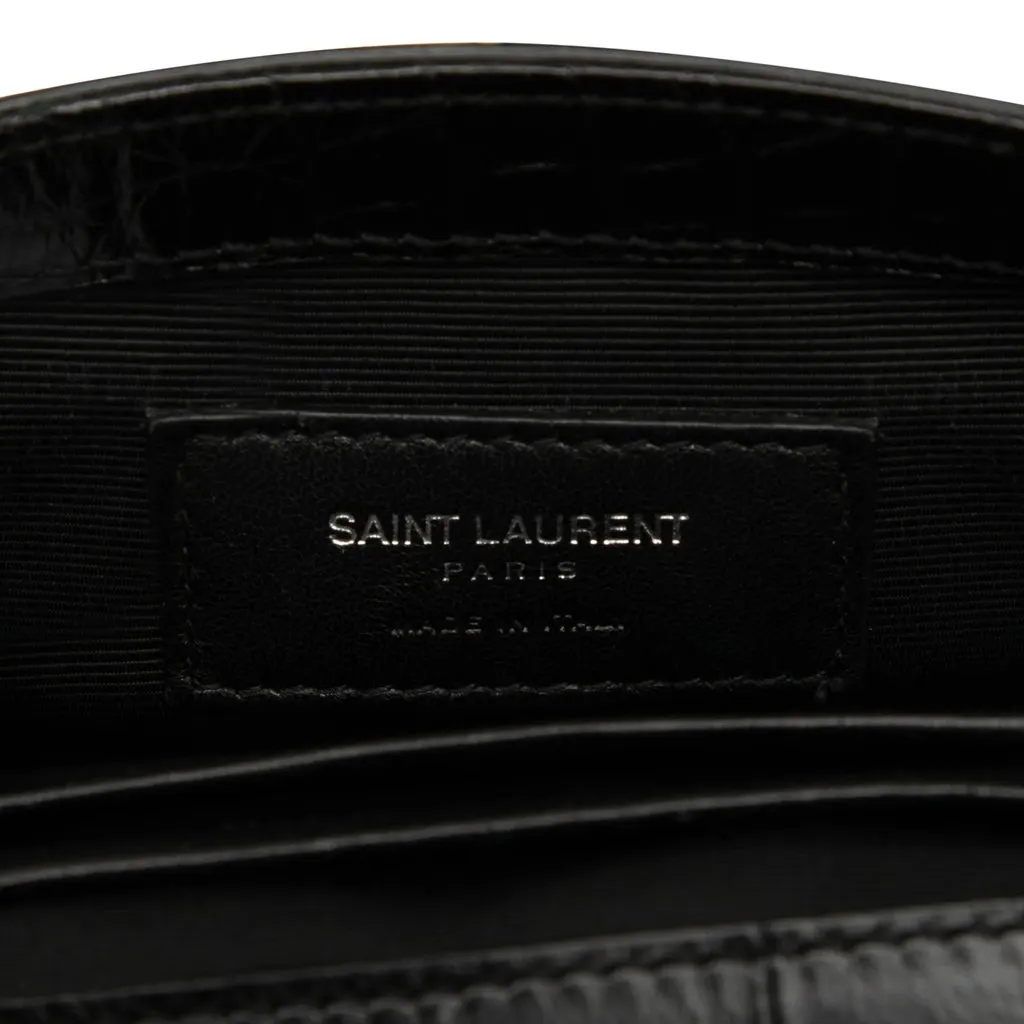 Saint Laurent Baby Croc Embossed Calfskin Classic Monogram Chain Bag Black Leather Very good - Box View