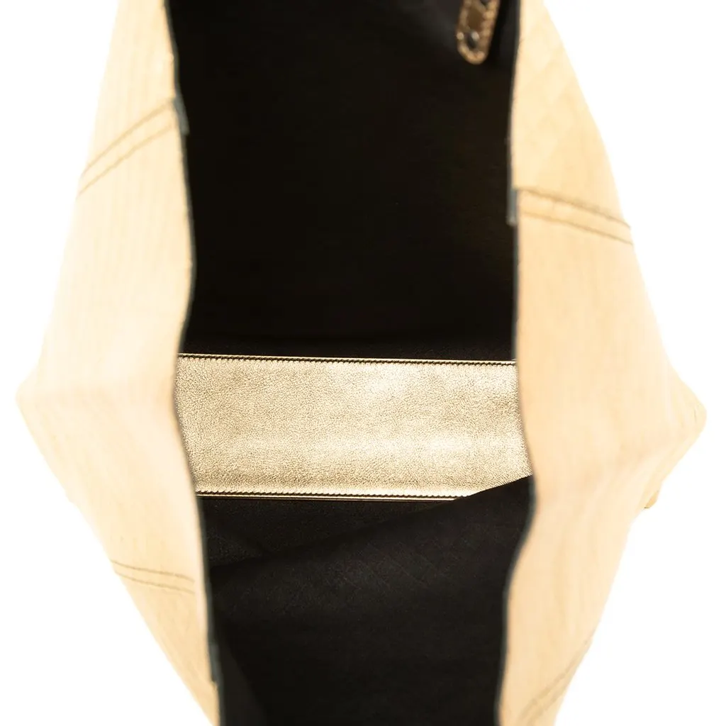 Bottega Veneta Metallic Leather Intrecciomirage Tote Gold Leather Very good - Model View