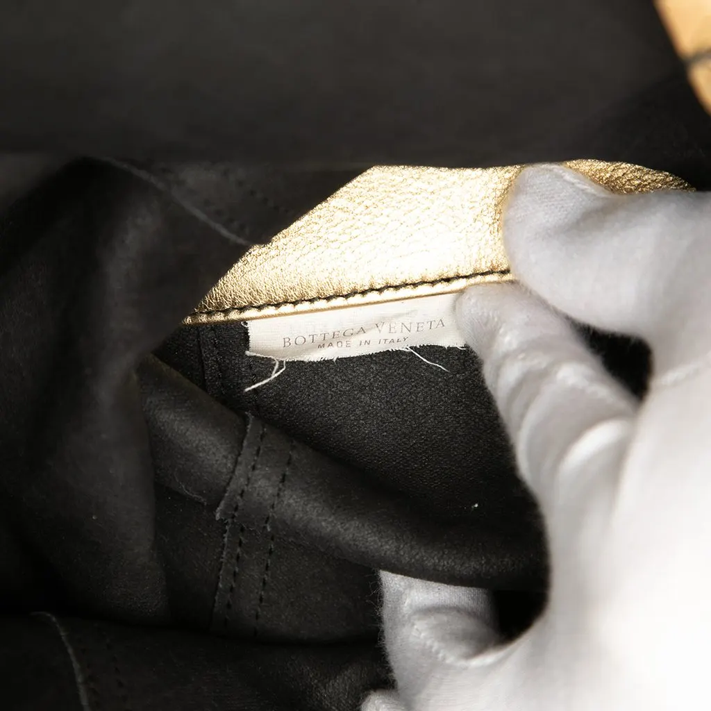 Bottega Veneta Metallic Leather Intrecciomirage Tote Gold Leather Very good - Box View