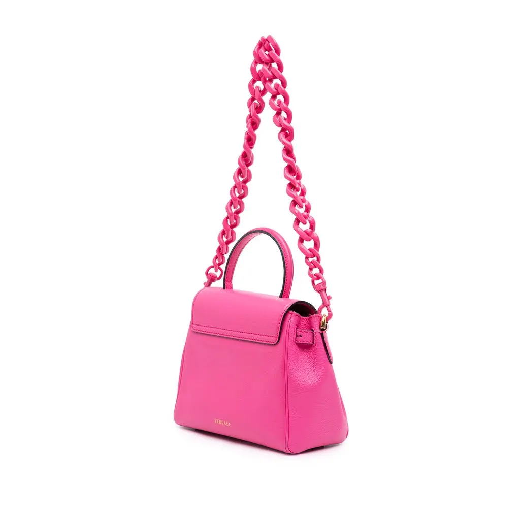 Versace Small Leather La Medusa Top Handle Bag Pink Leather Very good - Back View