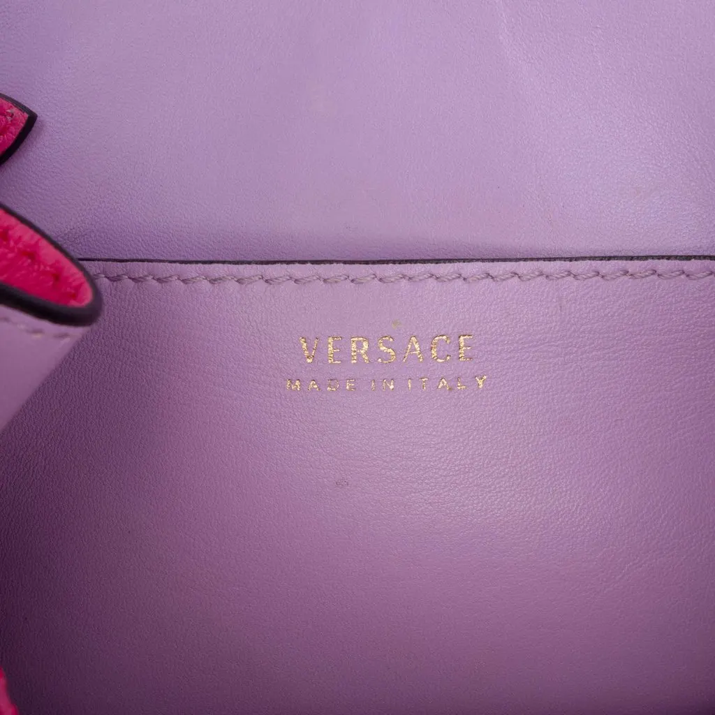 Versace Small Leather La Medusa Top Handle Bag Pink Leather Very good - Box View