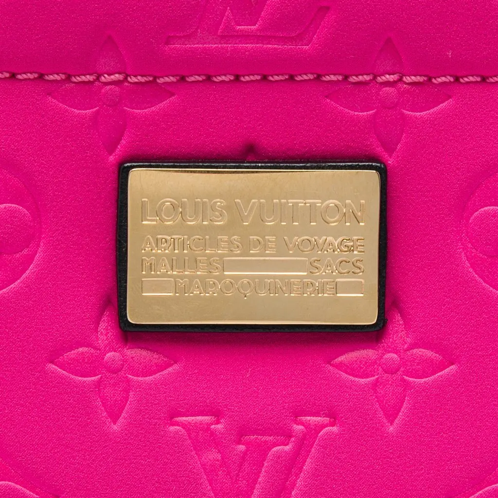 Louis Vuitton Monogram Embossed Neoprene Scuba Clutch Pink Very good - Box View