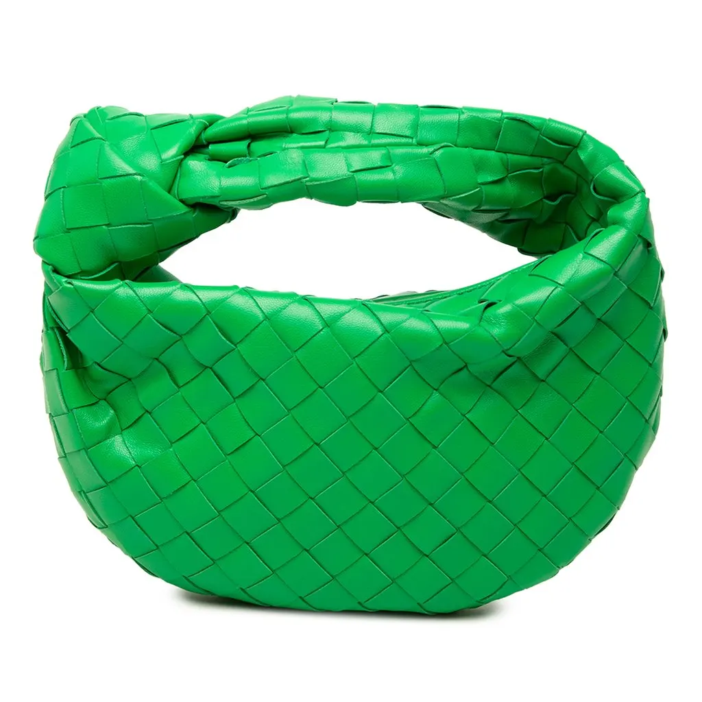 Bottega Veneta Mini Nappa Intrecciato Jodie Green Leather Very good - Front View