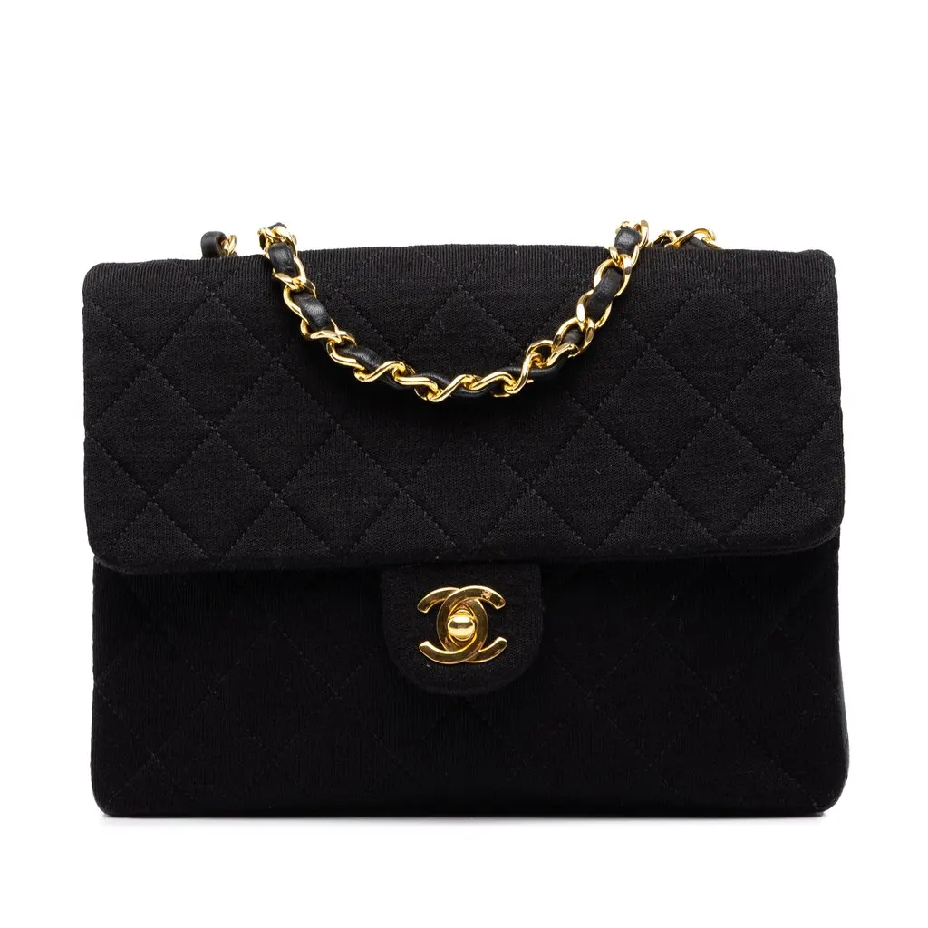 Chanel Mini Quilted Jersey and Lambskin Square Flap