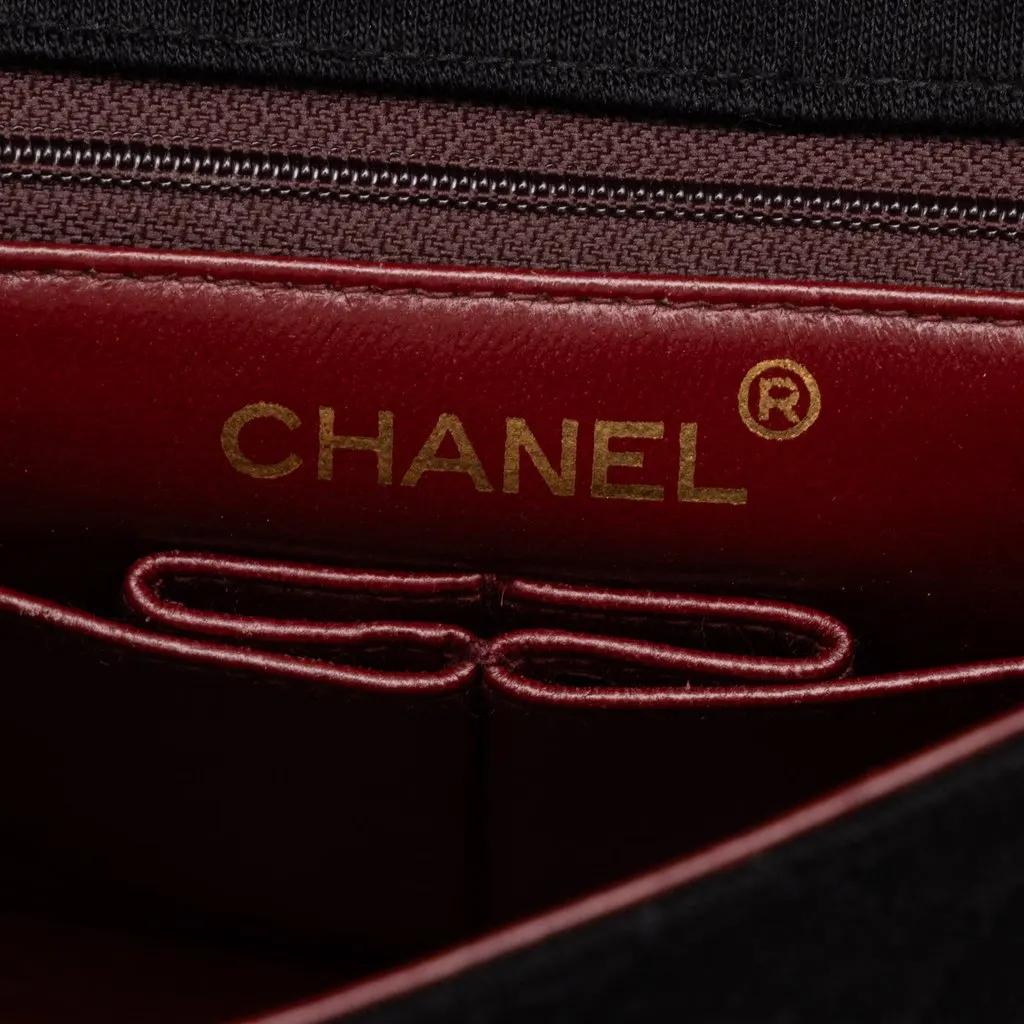 Chanel Mini Quilted Jersey and Lambskin Square Flap Black Cotton Good - Box View