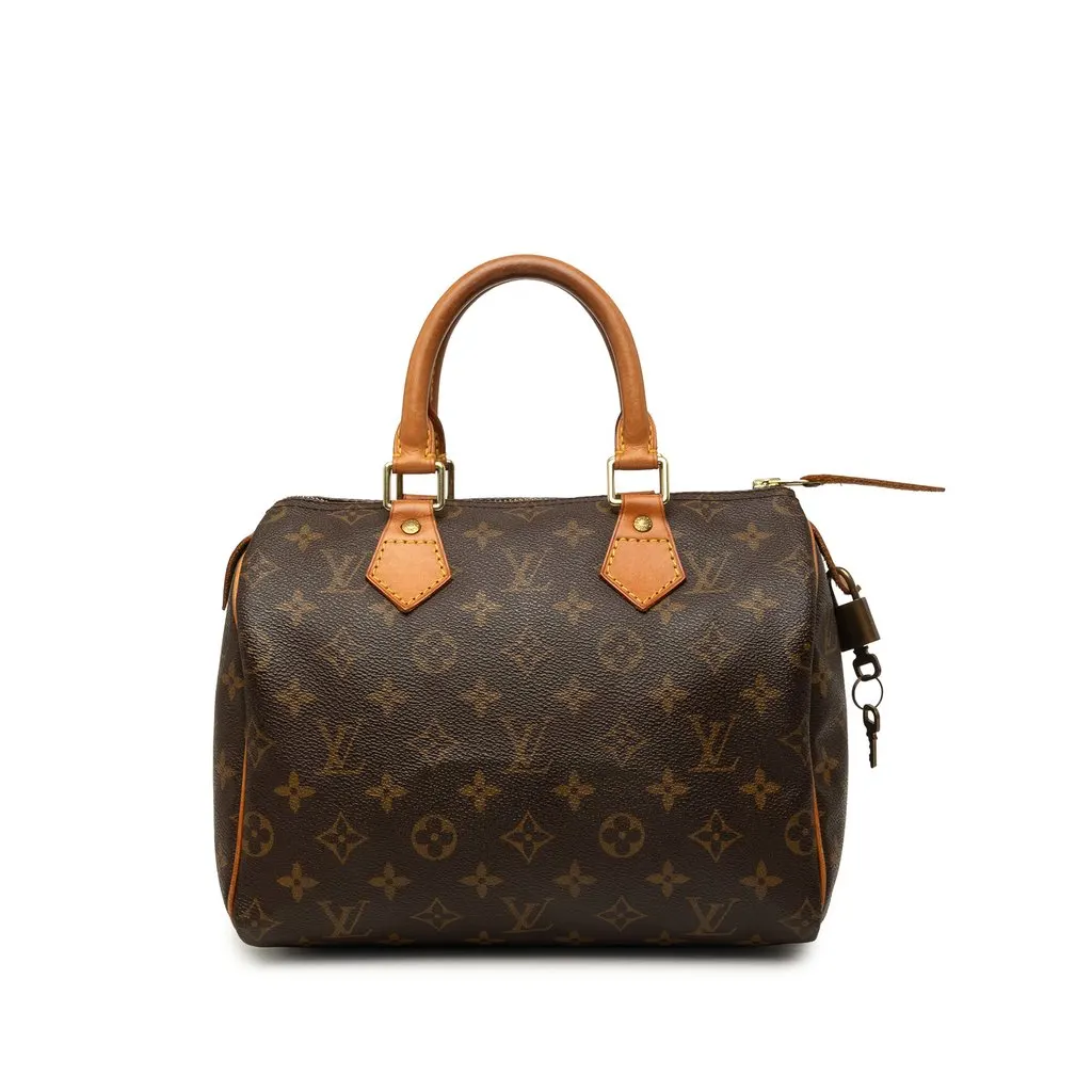 Louis Vuitton Monogram Speedy 25 Brown Canvas Good - Front View