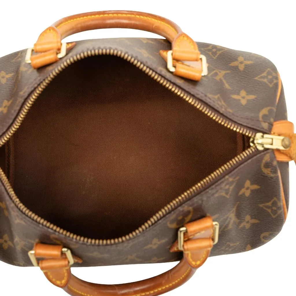 Louis Vuitton Monogram Speedy 25 Brown Canvas Good - Model View