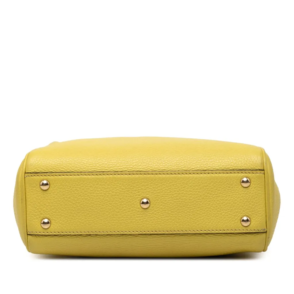 Gucci Mini Calfskin Bamboo Shopper Satchel Yellow Leather Very good - Inside View