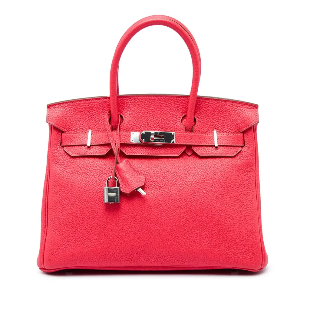 Hermès Clemence Birkin Retourne 30 Red Leather Very good - Front View