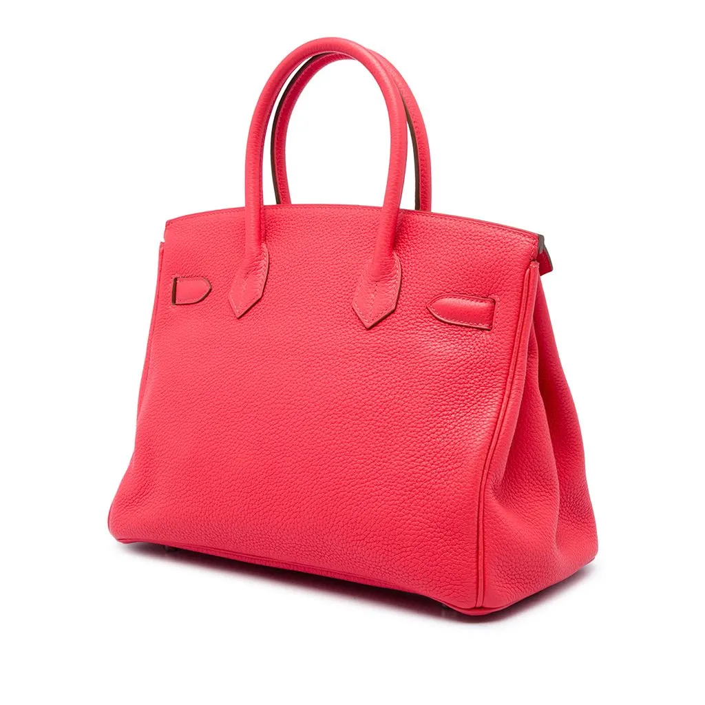 Hermès Clemence Birkin Retourne 30 Red Leather Very good - Back View