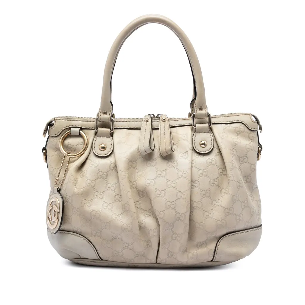 Gucci Guccissima Sukey Satchel Brown Leather Very good - Front View