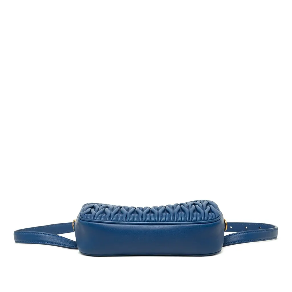 Miu Miu Matelasse Nappa Belt Bag Blue Leather Very good - Inside View