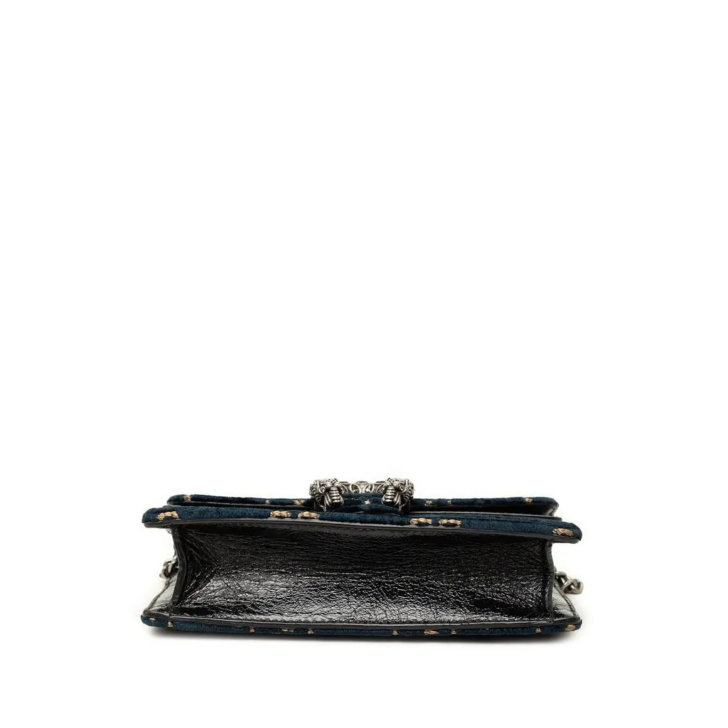 Gucci Mini GG Velvet Dionysus Crossbody Blue Velvet Very good - Inside View