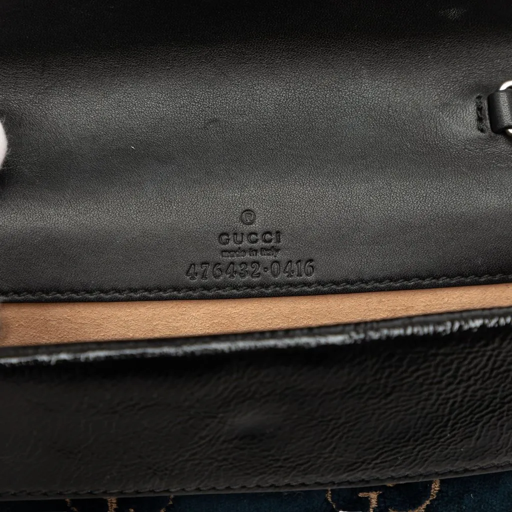 Gucci Mini GG Velvet Dionysus Crossbody Blue Velvet Very good - Box View