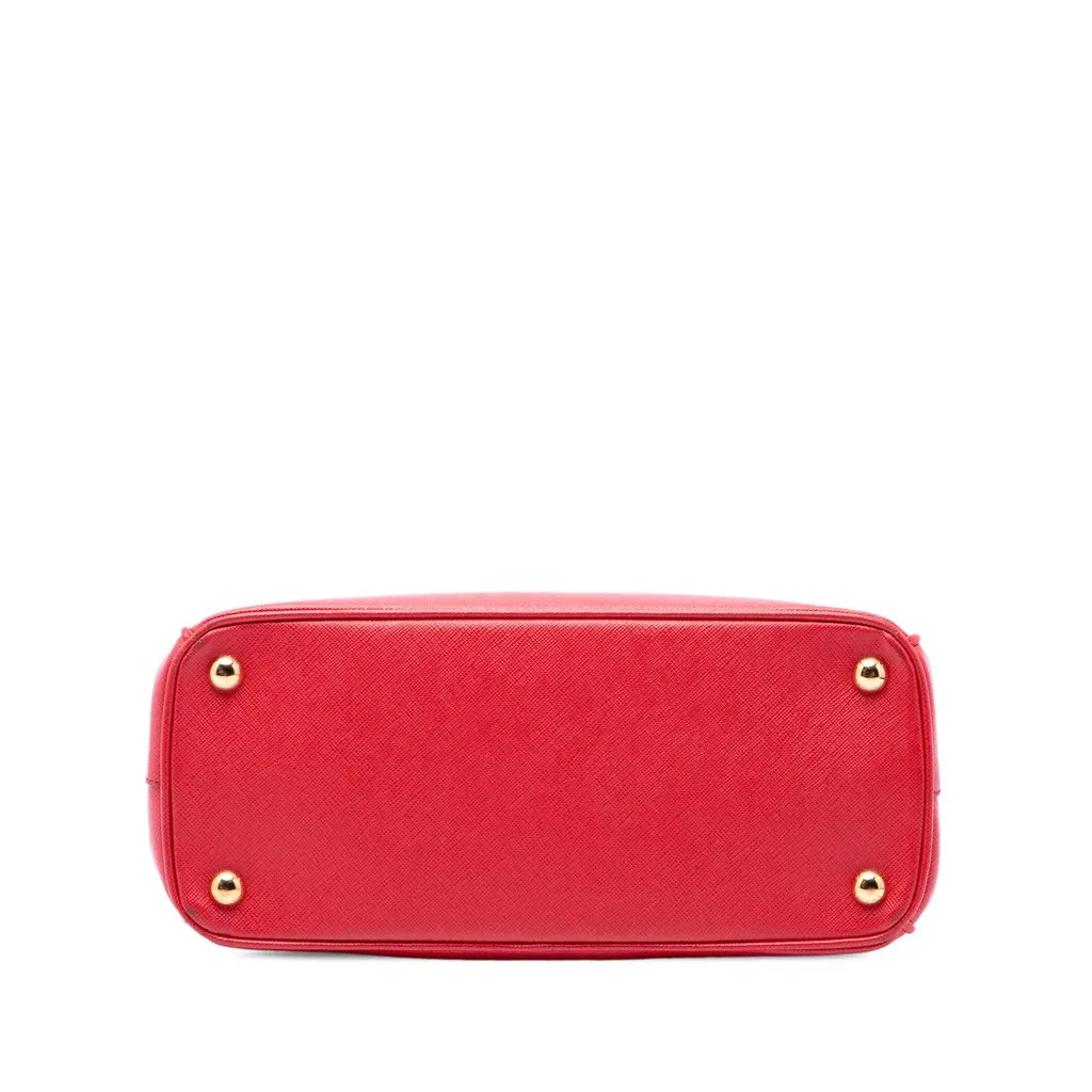Prada Medium Saffiano Galleria Double Zip Satchel Red Leather Very good - Inside View