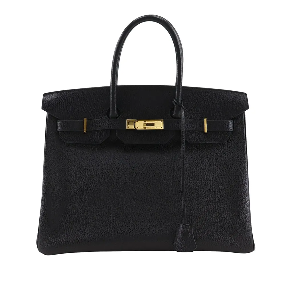 Hermès Fjord Birkin Retourne 35 Black Leather Very good - Front View