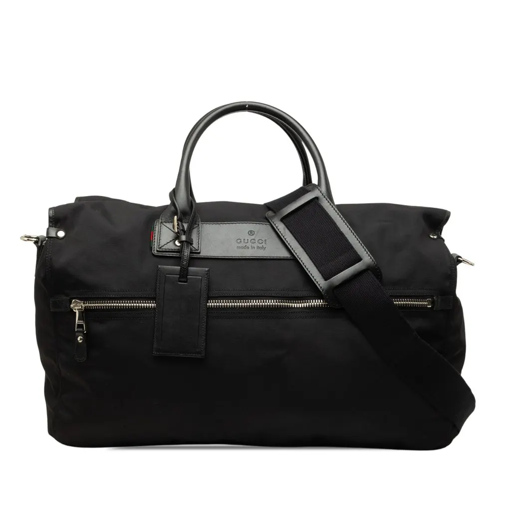 Gucci Nylon Web Travel Bag Black Polyamide Very good - Front View