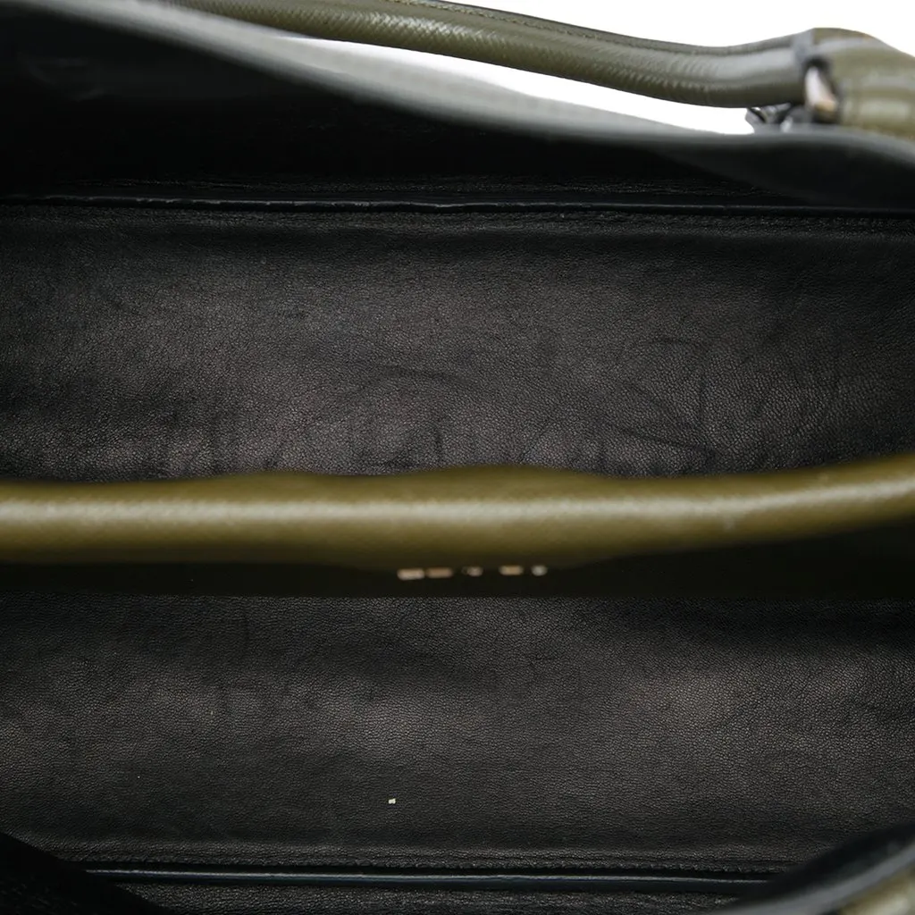 Prada Large Saffiano Cuir Double Handle Satchel Green Leather Very good - Model View