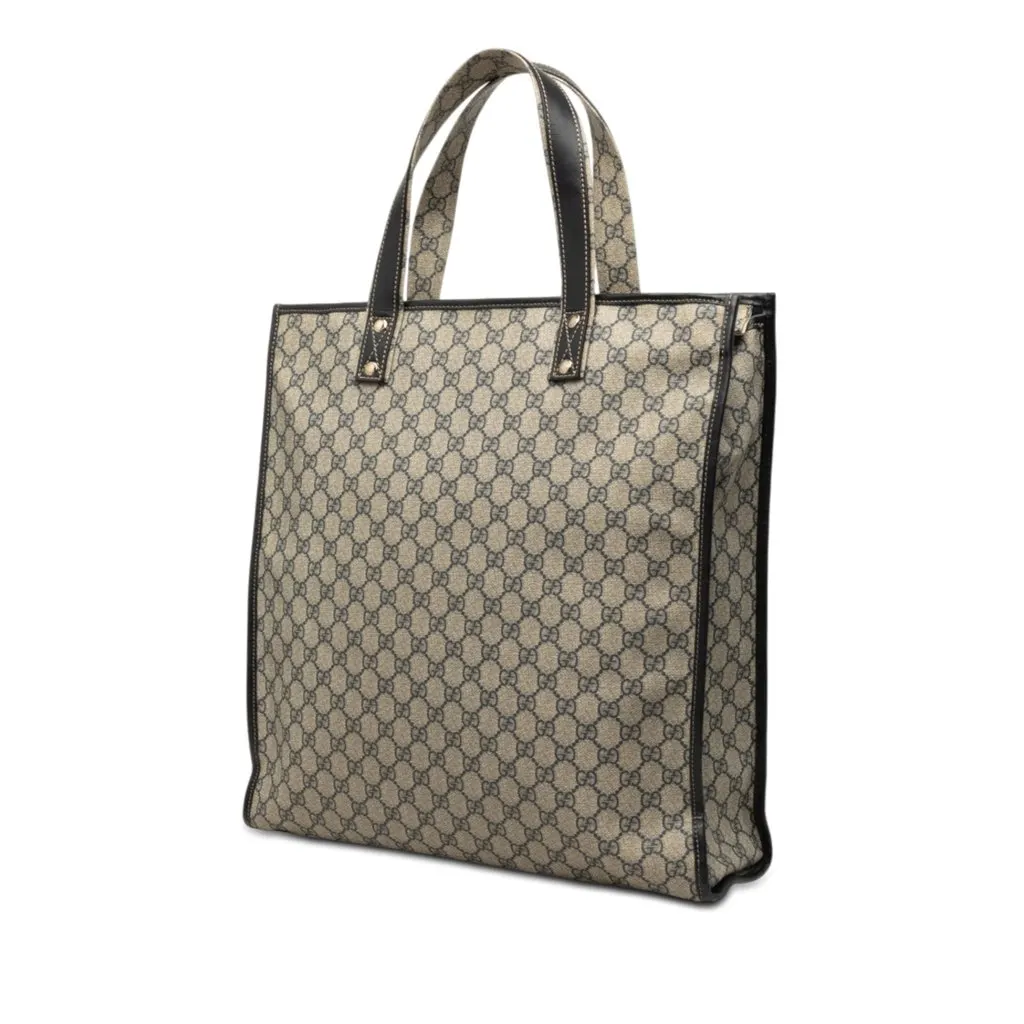 Gucci GG Supreme Web Tote Beige Canvas Very good - Back View
