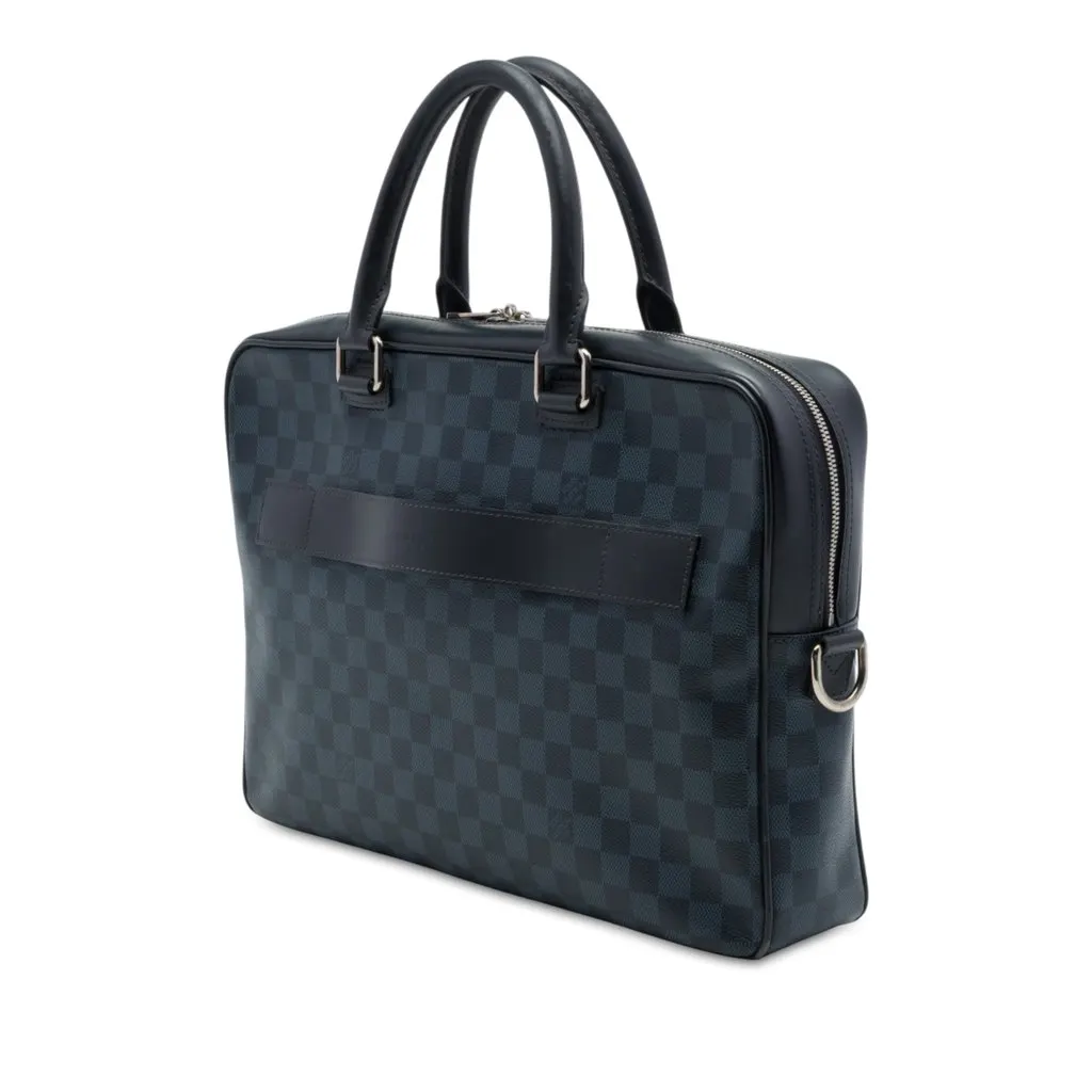 Louis Vuitton Damier Cobalt Porte Documents Business Bag Blue Canvas Very good - Back View