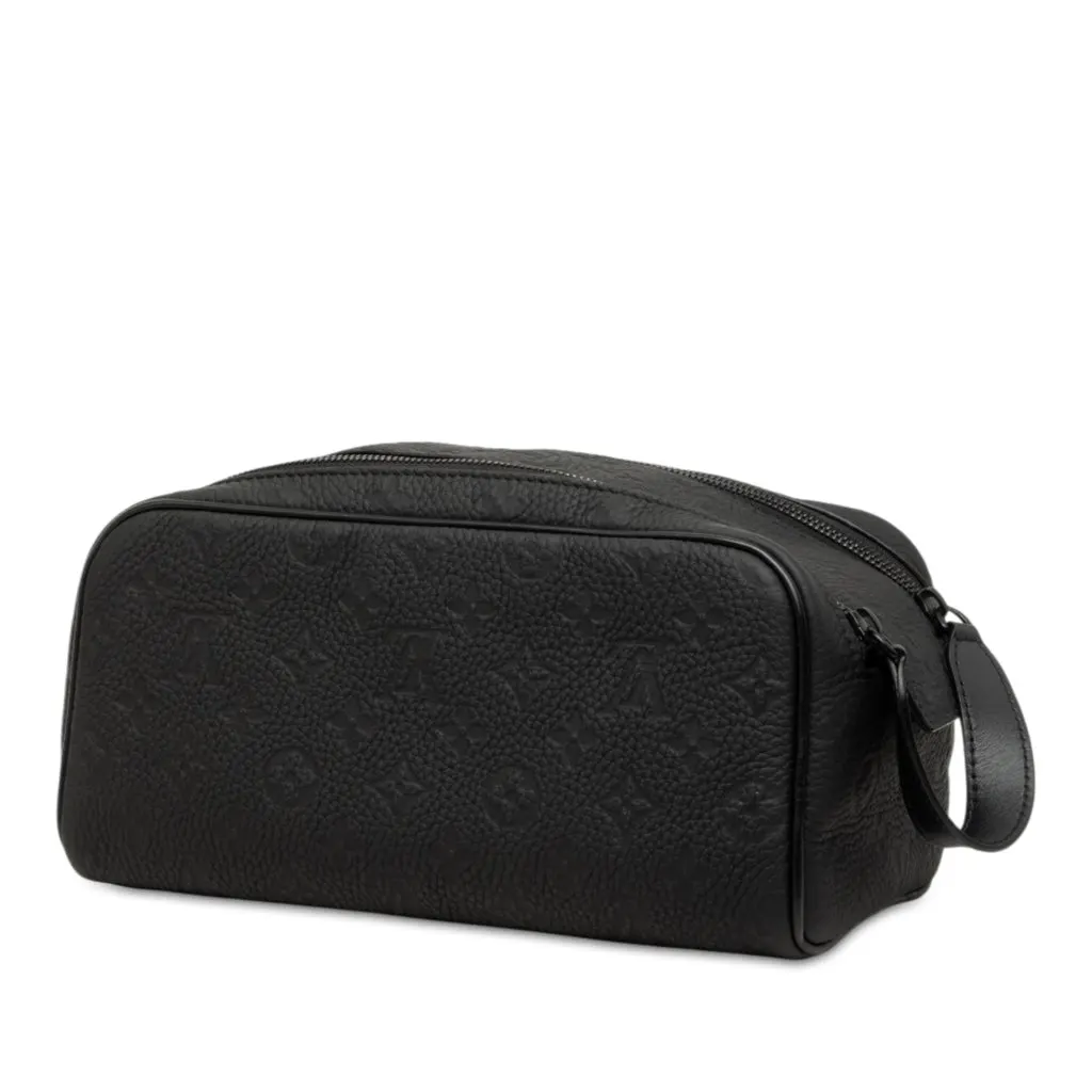 Louis Vuitton Monogram Shadow Locker Dopp Kit Clutch Black Leather Very good - Back View