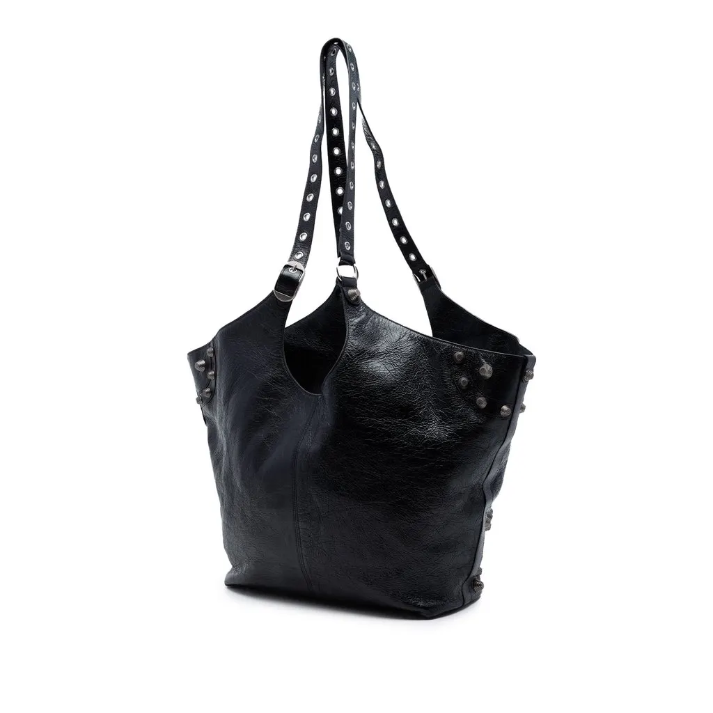 Balenciaga Large Arena Lambskin Le Cagole Carry All Tote Black Leather Very good - Back View