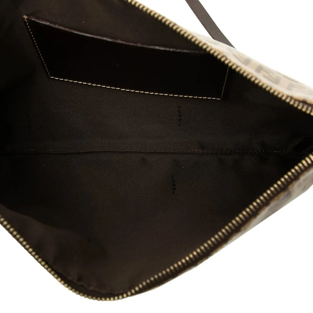 Fendi Zucchino Crystal Crossbody Beige Canvas Good - Model View