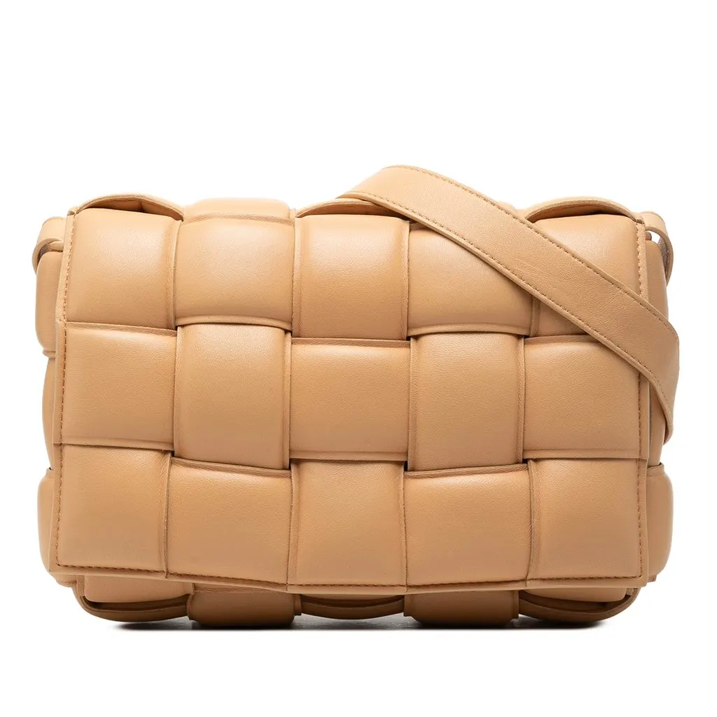 Bottega Veneta Nappa Intrecciato Padded Cassette Crossbody Brown Leather Very good - Front View
