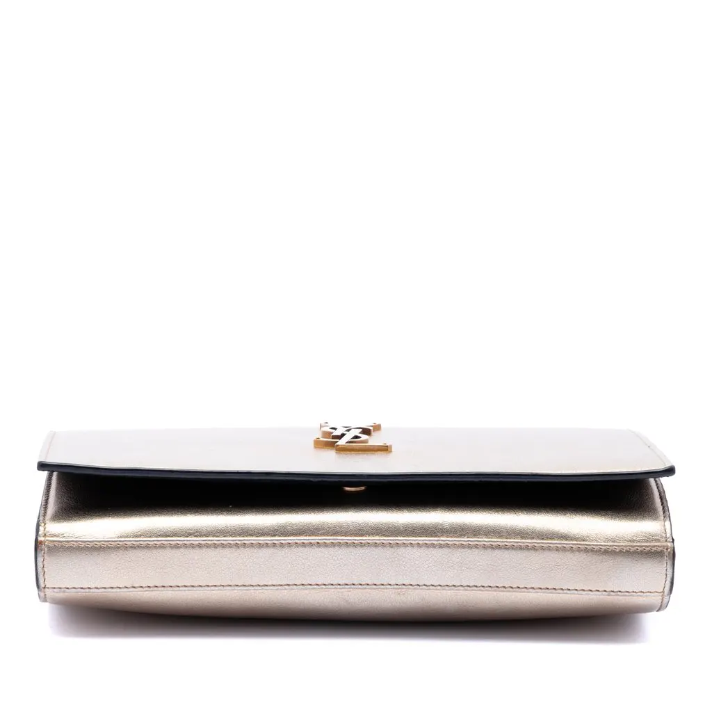 Saint Laurent Medium Metallic Calfskin Monogram Kate Crossbody Pink Leather Very good - Inside View
