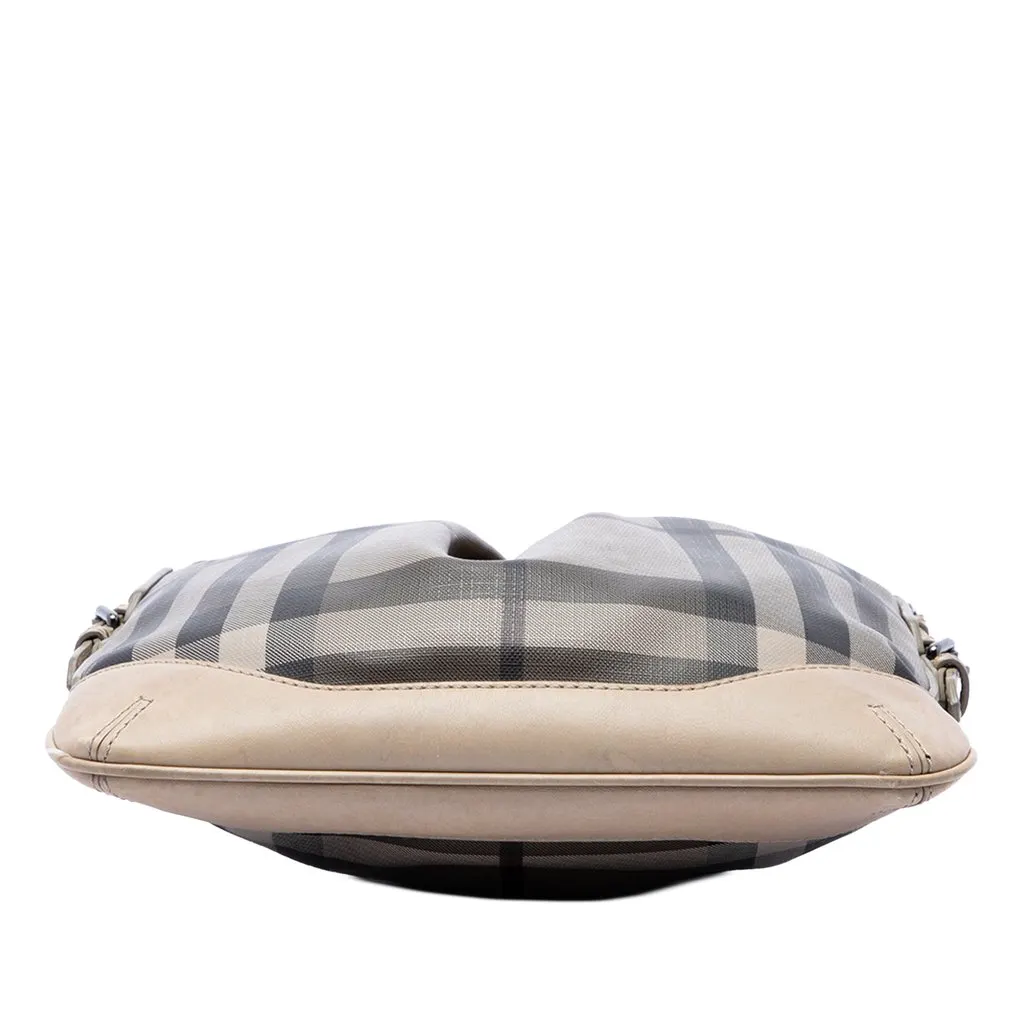 Burberry Smoke Check Coated Canvas Hartham Crossbody Grey Canvas Good - Inside View