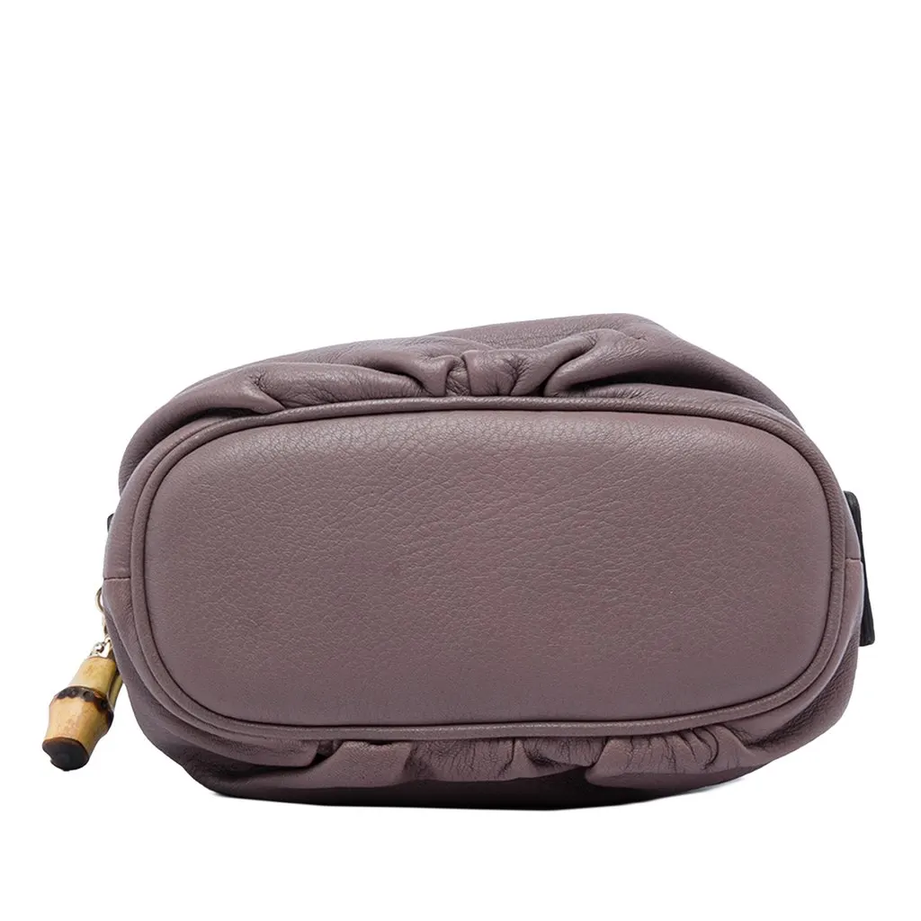 Gucci Calfskin Bamboo Pouch Purple Leather Very good - Inside View
