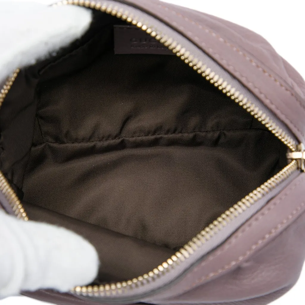 Gucci Calfskin Bamboo Pouch Purple Leather Very good - Model View