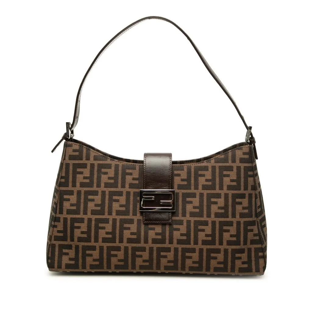 Fendi Zucca Canvas Shoulder Bag Brown Canvas Very good - Front View