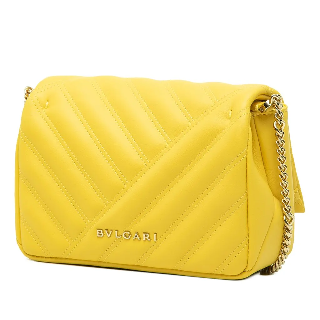 Bvlgari Leather Serpenti Cabochon Chain Crossbody Yellow Leather Very good - Back View