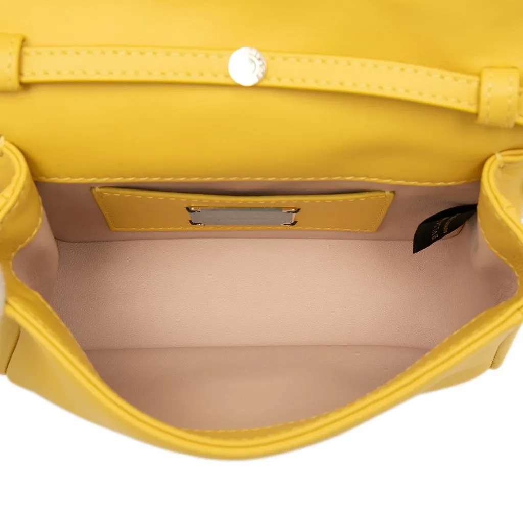 Bvlgari Leather Serpenti Cabochon Chain Crossbody Yellow Leather Very good - Model View