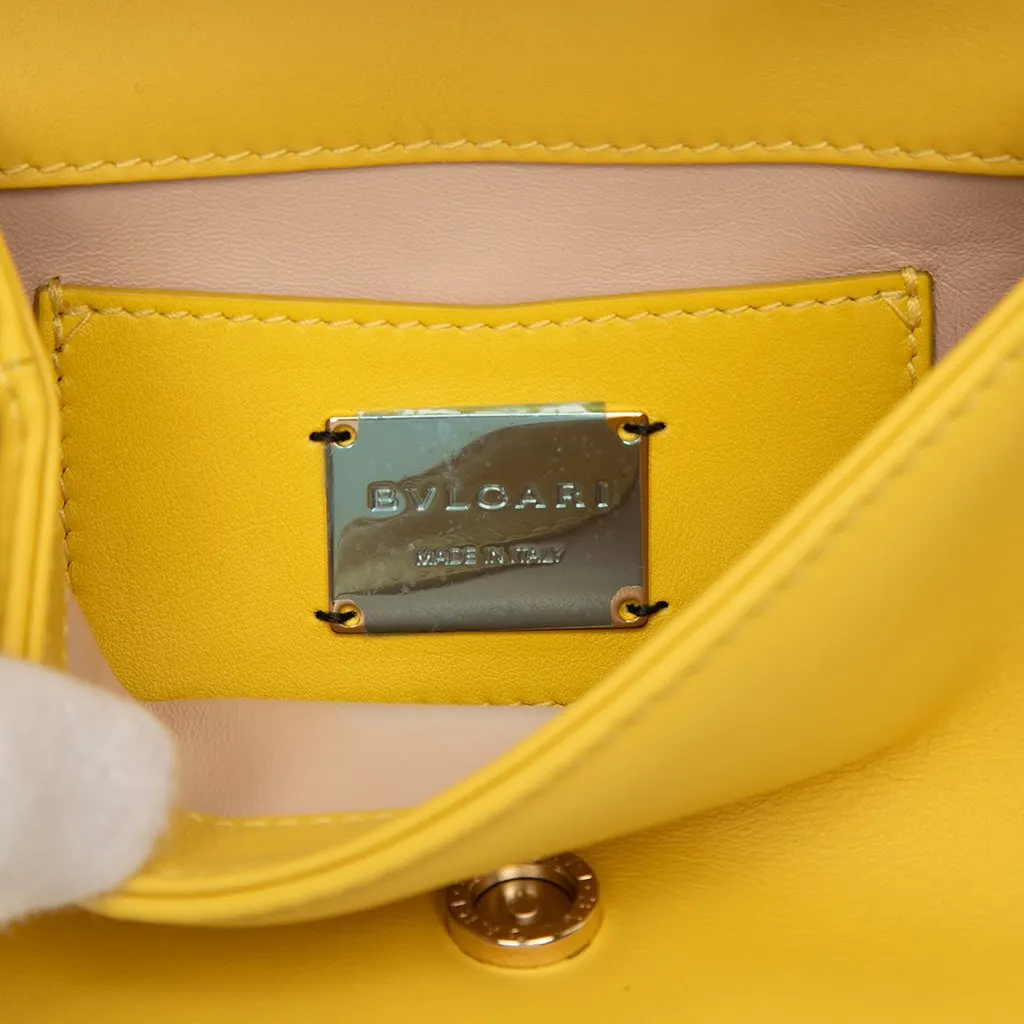 Bvlgari Leather Serpenti Cabochon Chain Crossbody Yellow Leather Very good - Box View