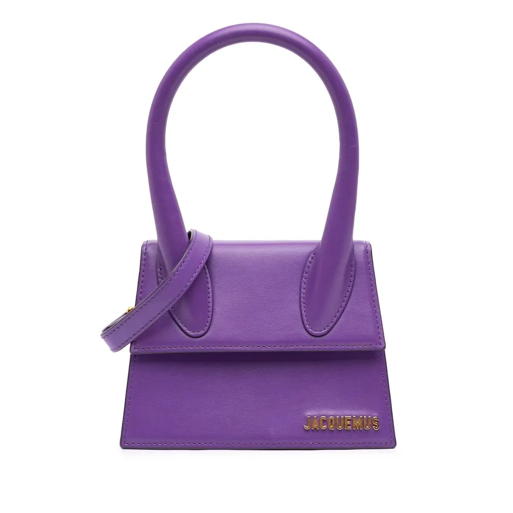 Jacquemus Leather Le Chiquito Moyen Purple Leather Very good - Front View