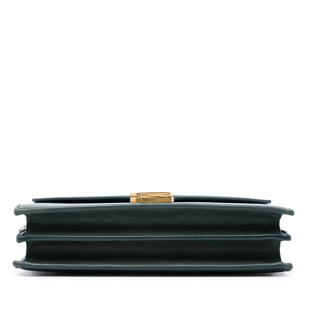 Saint Laurent Smooth Calfskin Monogram Cassandra Clasp Bag Green Leather Very good - Inside View