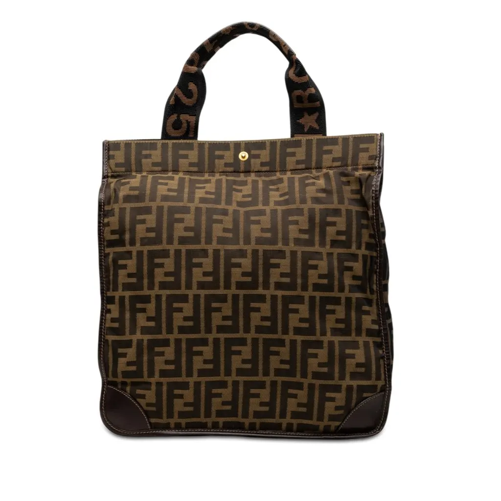 Fendi Zucca Canvas Shopping Tote Brown Good - Front View