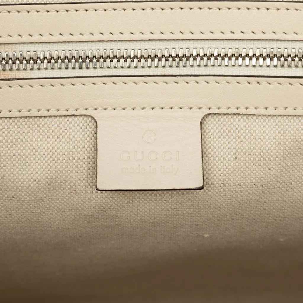 Gucci GG Embossed Perforated Calfskin Business Bag White Leather Good - Box View