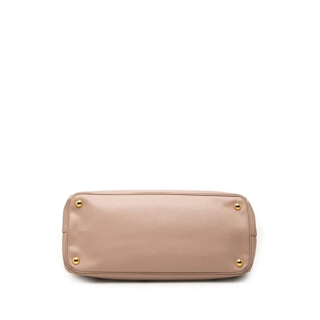 Prada Medium Saffiano Lux Galleria Double Zip Satchel Beige Leather Very good - Inside View