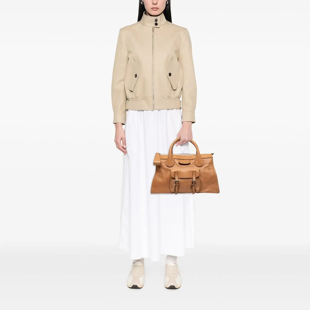 Chloé Medium Buffalo Leather Edith Day Satchel Brown Leather Very good - Box View