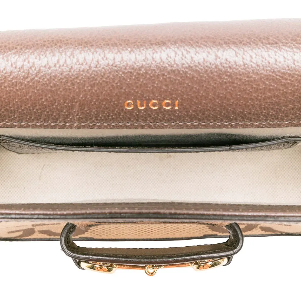 Gucci Small Jumbo GG Canvas Horsebit 1955 Crossbody Beige Canvas Very good - Model View
