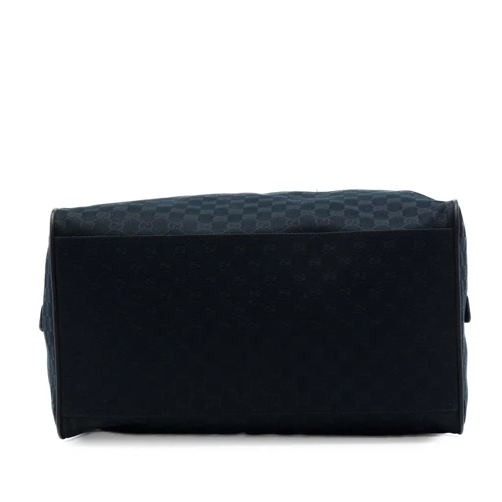 Gucci GG Canvas Web Travel Bag Black Canvas Good - Inside View