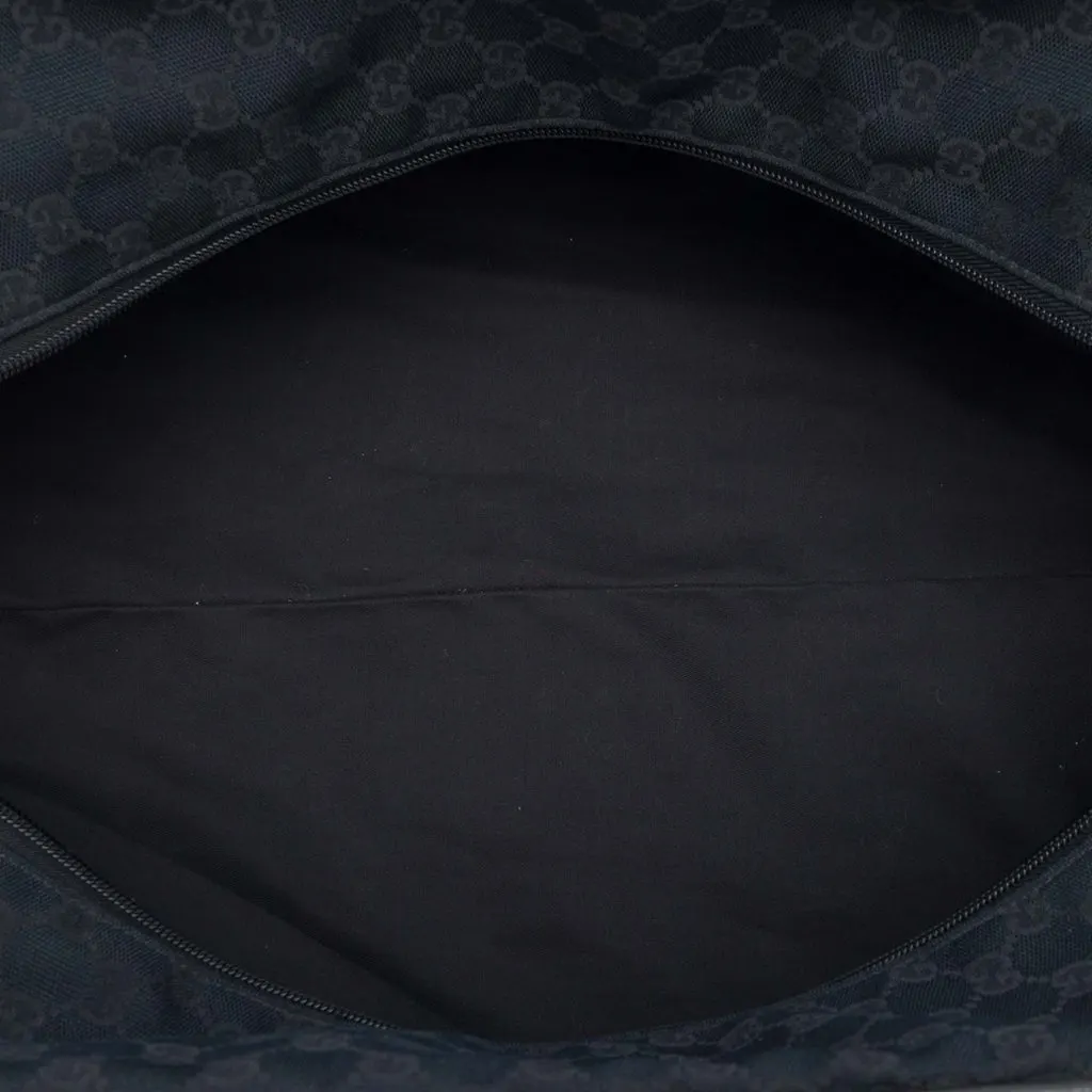 Gucci GG Canvas Web Travel Bag Black Canvas Good - Model View